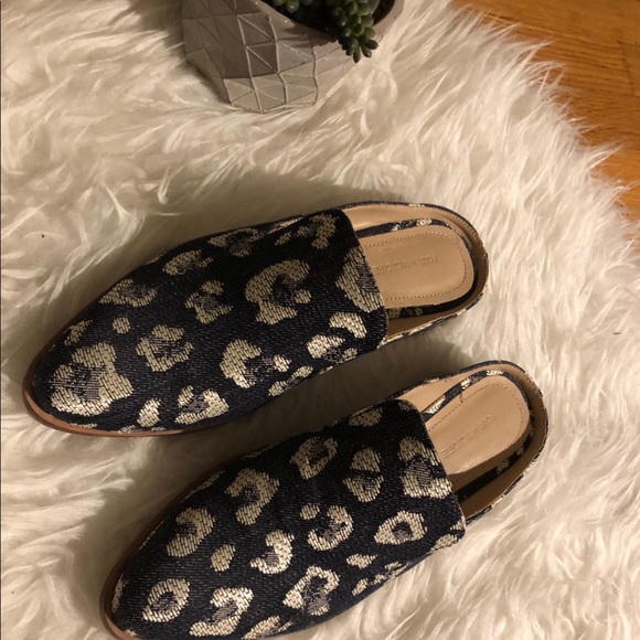 Pour La Victoire Febe denim leopard loafer mule - Picture 1 of 5